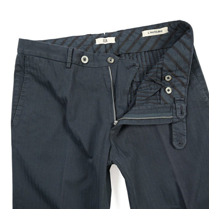 GTA “800 SL” ストレッチコットン ノータックチノパンツ シャドーストライプ / SLIM FIT ネイビー 50 | GUARDAROBA MILANO OFFICIAL STORE
