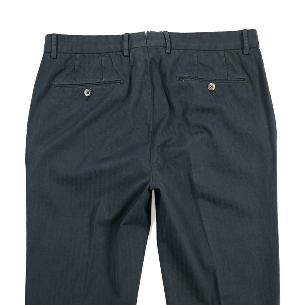 GTA “800 SL” ストレッチコットン ノータックチノパンツ シャドーストライプ / SLIM FIT ネイビー 50 | GUARDAROBA MILANO OFFICIAL STORE
