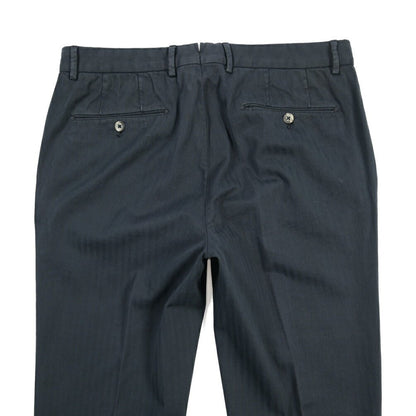 GTA “800 SL” ストレッチコットン ノータックチノパンツ シャドーストライプ / SLIM FIT ネイビー 50 | GUARDAROBA MILANO OFFICIAL STORE