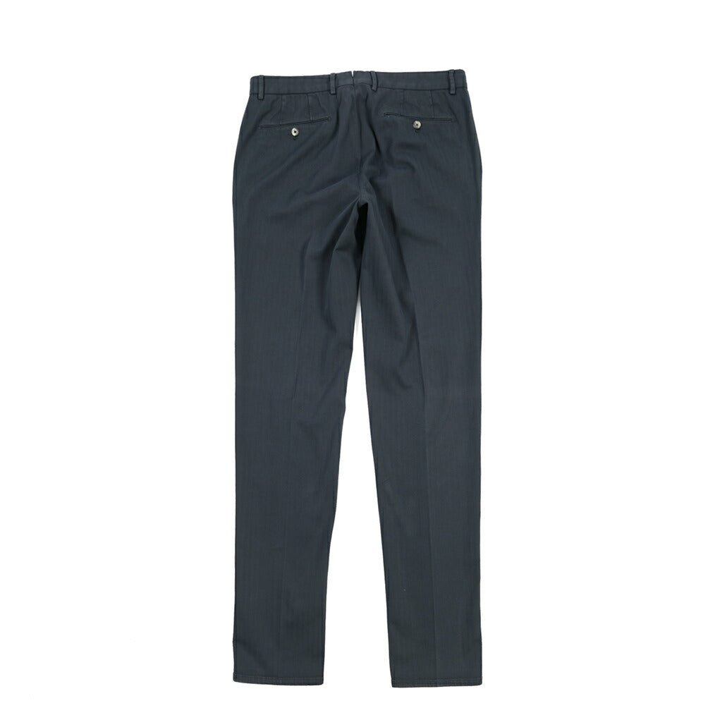 GTA “800 SL” ストレッチコットン ノータックチノパンツ シャドーストライプ / SLIM FIT ネイビー 50 | GUARDAROBA MILANO OFFICIAL STORE