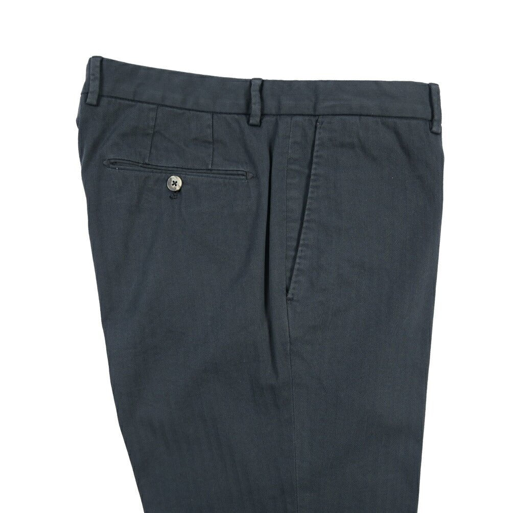 GTA “800 SL” ストレッチコットン ノータックチノパンツ シャドーストライプ / SLIM FIT ネイビー 50 | GUARDAROBA MILANO OFFICIAL STORE
