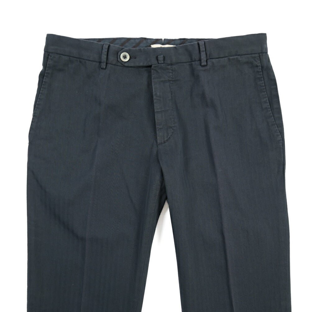 GTA “800 SL” ストレッチコットン ノータックチノパンツ シャドーストライプ / SLIM FIT ネイビー 50 | GUARDAROBA MILANO OFFICIAL STORE