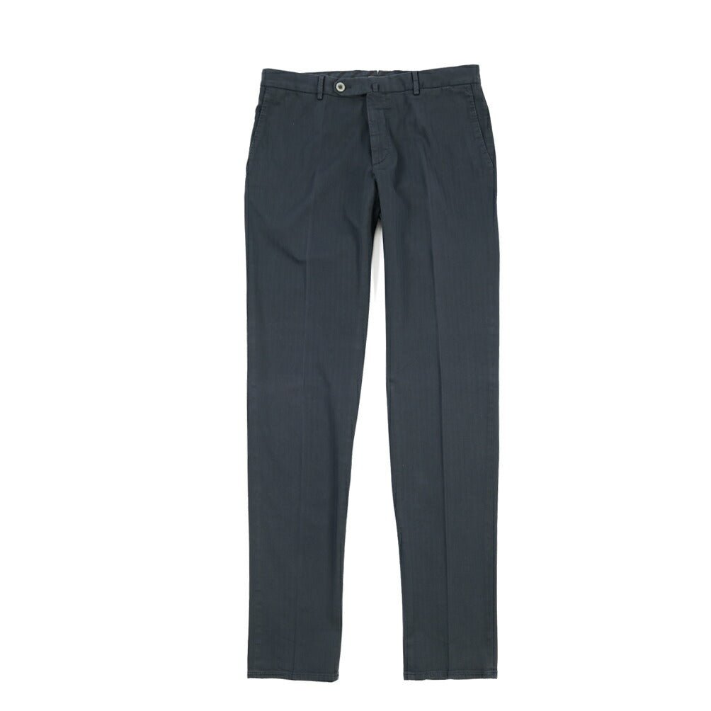 GTA “800 SL” ストレッチコットン ノータックチノパンツ シャドーストライプ / SLIM FIT ネイビー 50 | GUARDAROBA MILANO OFFICIAL STORE