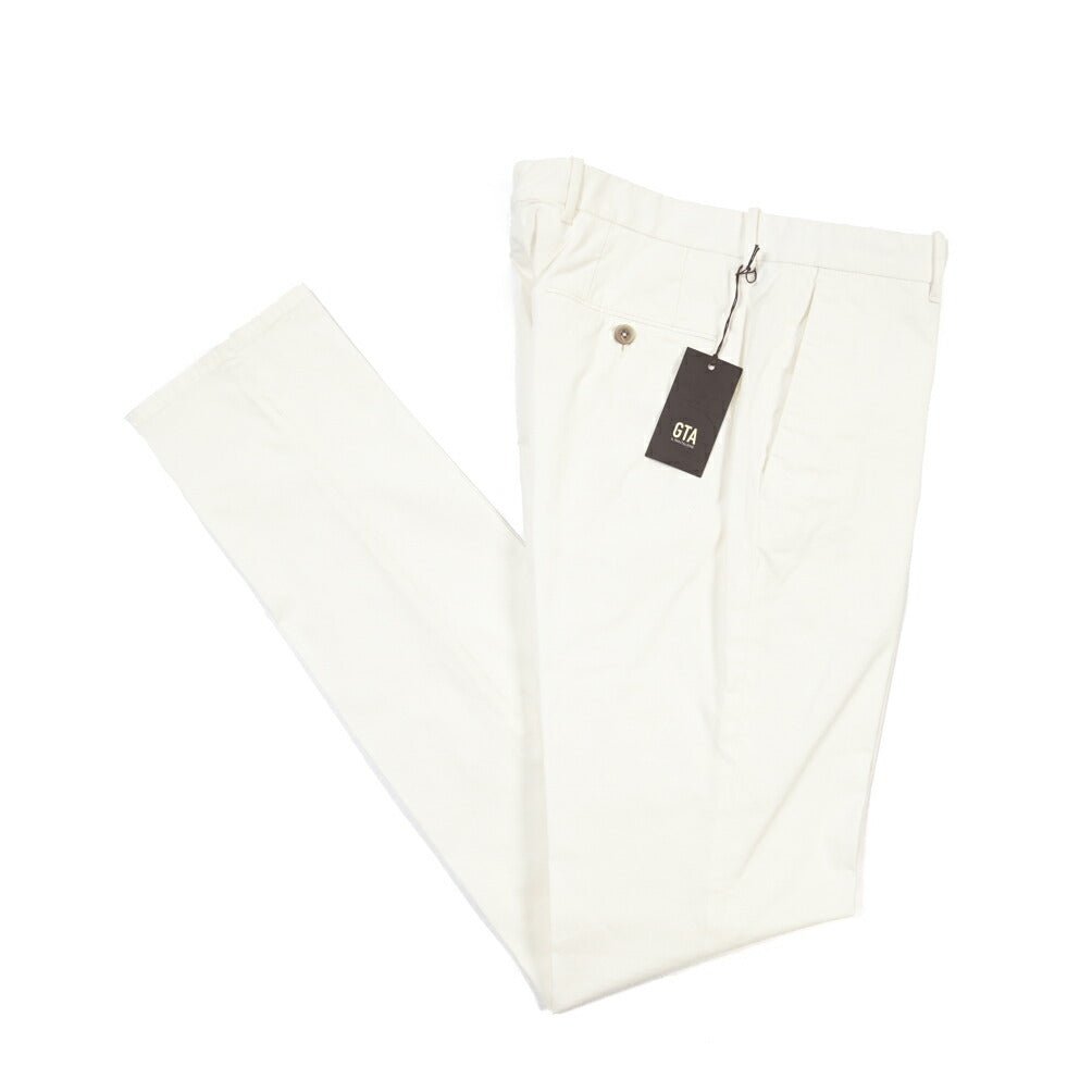 GTA “800 SSL” ストレッチコットン ノータックパンツ / EXTRASLIM / メンズ ホワイト 46 | GUARDAROBA MILANO OFFICIAL STORE