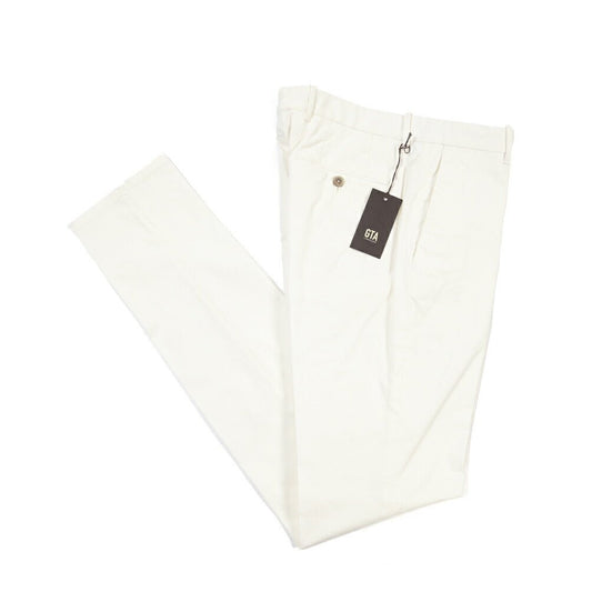 GTA “800 SSL” ストレッチコットン ノータックパンツ / EXTRASLIM / メンズ ホワイト 46 | GUARDAROBA MILANO OFFICIAL STORE