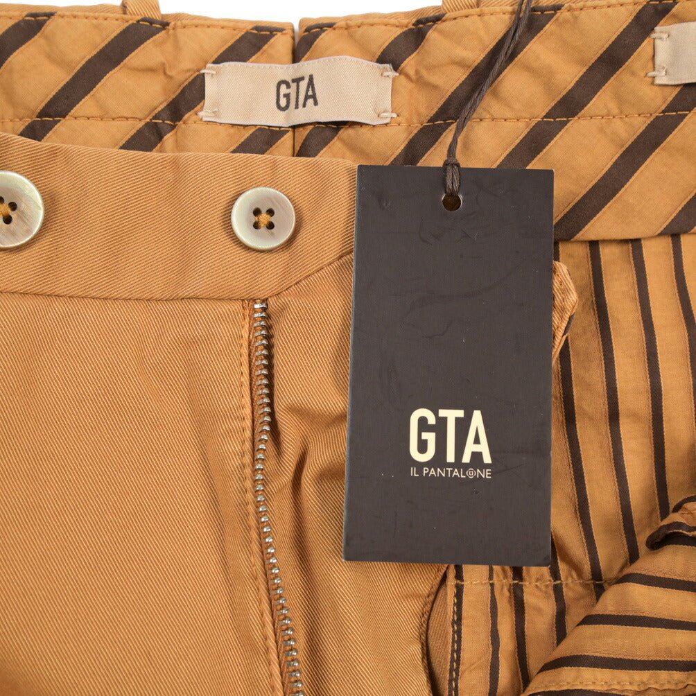 GTA “800 SSL” ストレッチコットン ノータックチノパンツ / EXTRASLIM FIT ブラウン 48 | GUARDAROBA MILANO OFFICIAL STORE