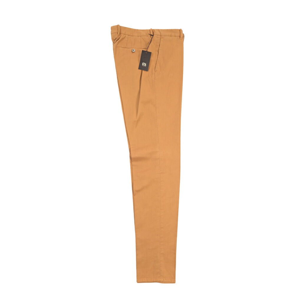 GTA “800 SSL” ストレッチコットン ノータックチノパンツ / EXTRASLIM FIT ブラウン 48 | GUARDAROBA MILANO OFFICIAL STORE