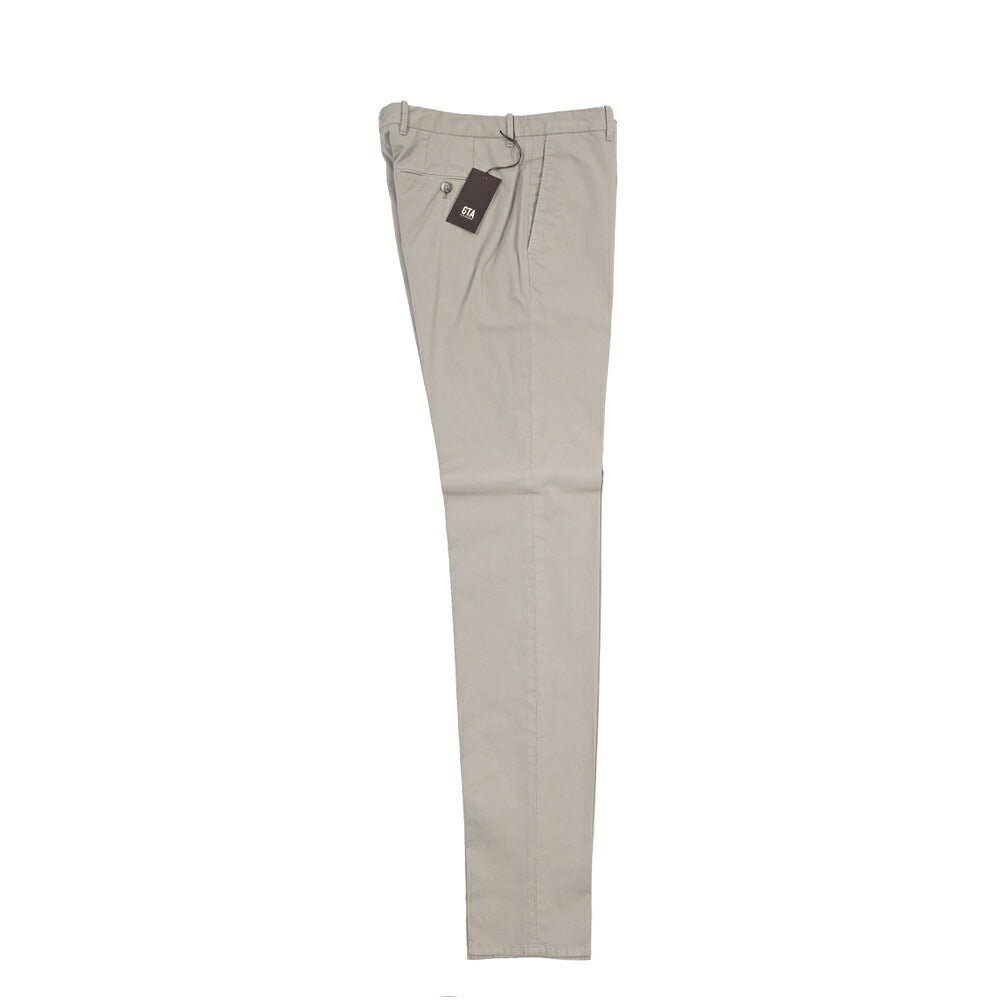 GTA “800 SSL” ストレッチコットン ノータックチノパンツ / EXTRASLIM FIT グレー 46 | GUARDAROBA MILANO OFFICIAL STORE