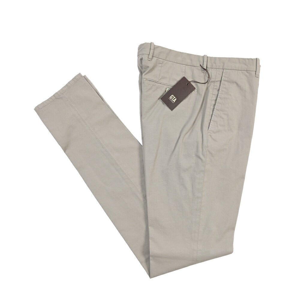 GTA “800 SSL” ストレッチコットン ノータックチノパンツ / EXTRASLIM FIT グレー 46 | GUARDAROBA MILANO OFFICIAL STORE