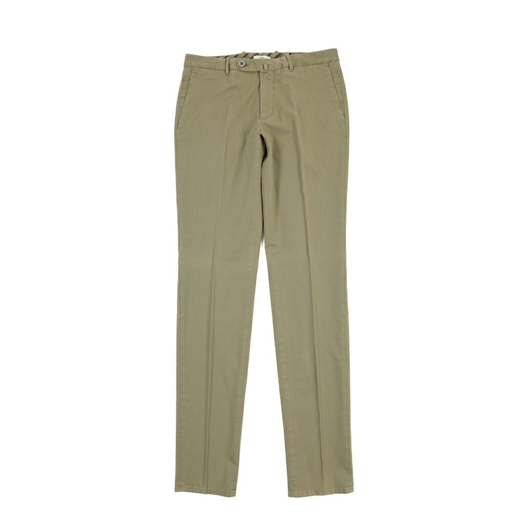 GTA “800 SSL” ストレッチコットン ノータックチノパンツ / EXTRASLIM FIT カーキグリーン 46 | GUARDAROBA MILANO OFFICIAL STORE