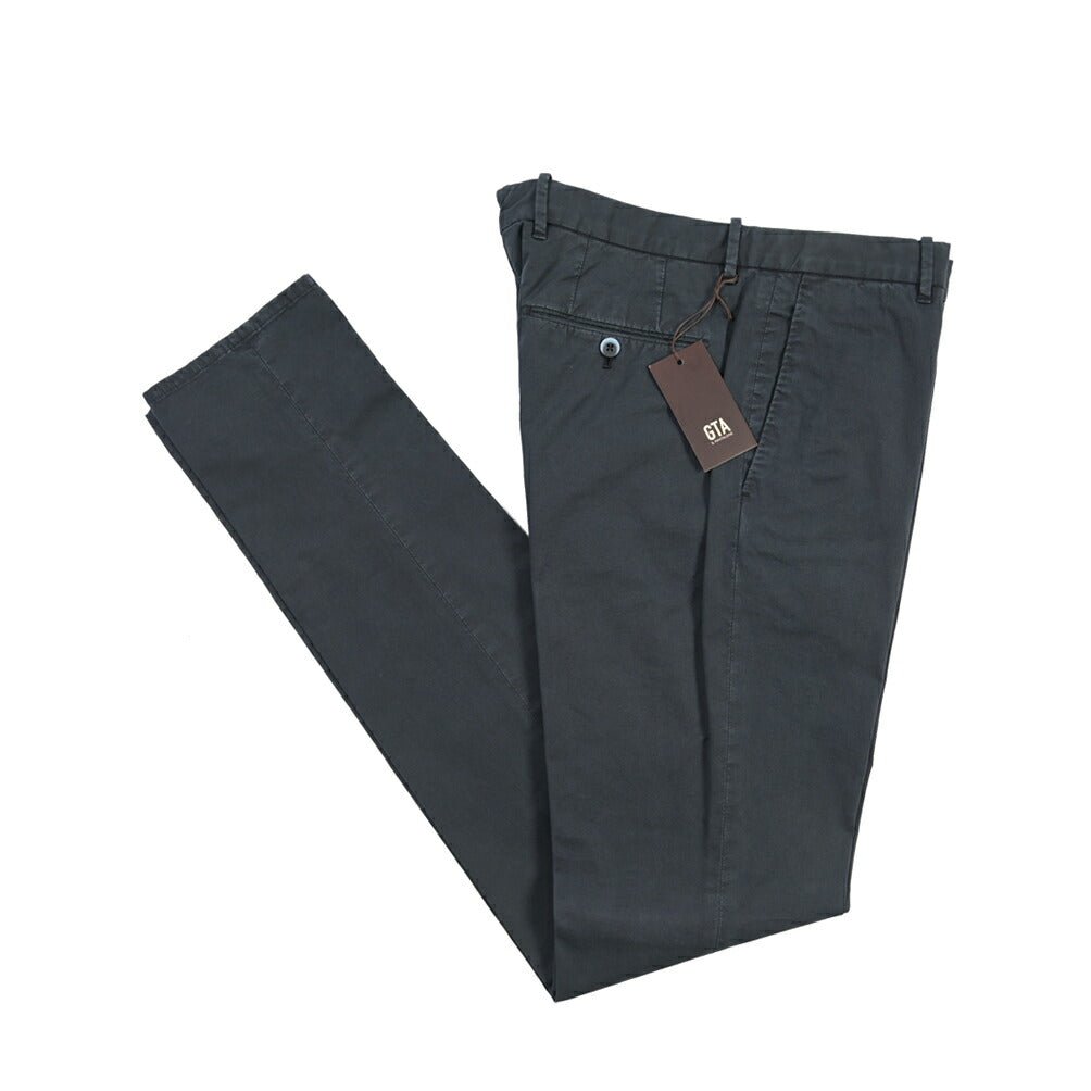 GTA “800 SSL” ストレッチコットン ノータックチノパンツ / EXTRASLIM FIT ネイビー 46 | GUARDAROBA MILANO OFFICIAL STORE