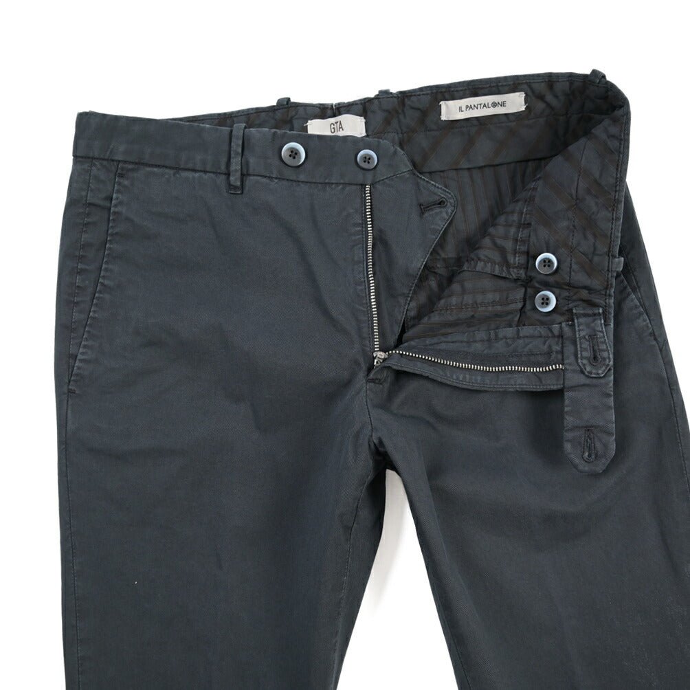 GTA “800 SSL” ストレッチコットン ノータックチノパンツ / EXTRASLIM FIT ネイビー 46 | GUARDAROBA MILANO OFFICIAL STORE