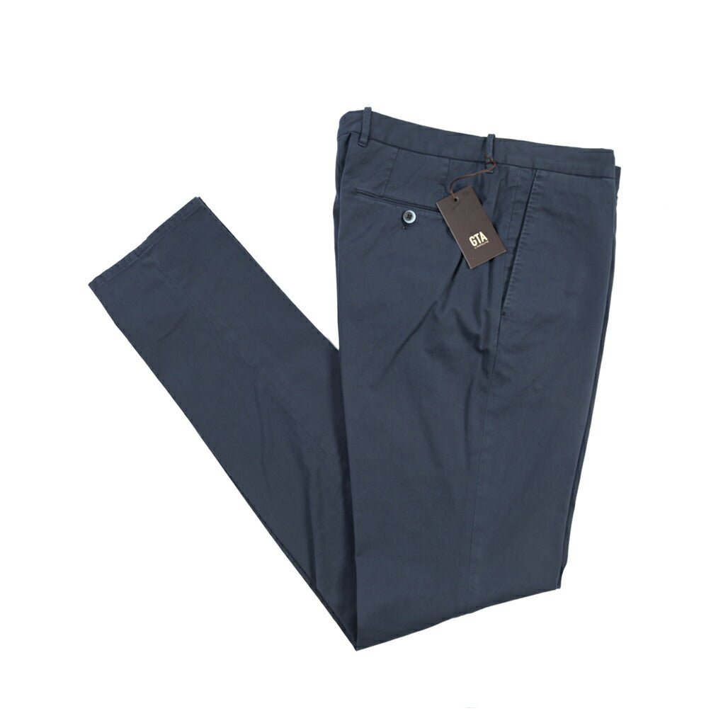 GTA “800 SSL” ストレッチコットン ノータックチノパンツ / EXTRASLIM FIT ネイビー 46 | GUARDAROBA MILANO OFFICIAL STORE