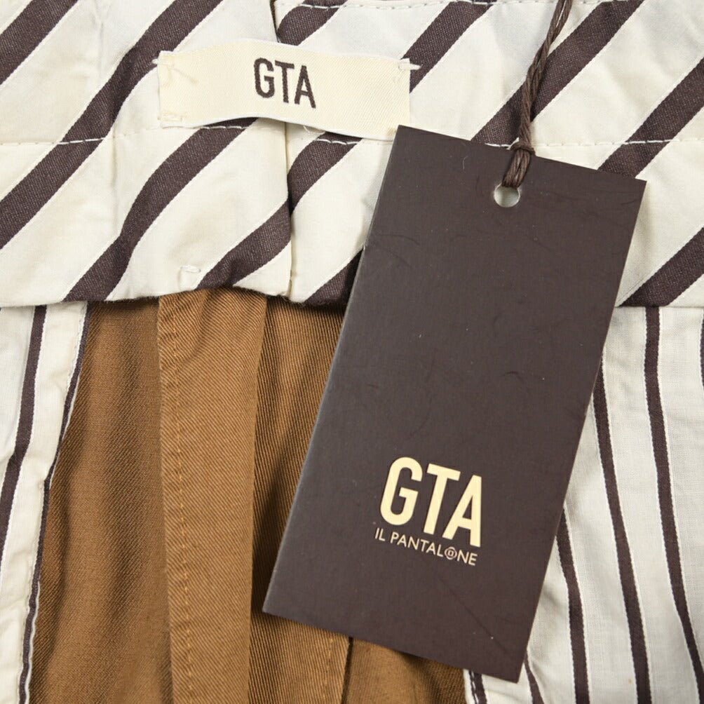 GTA “800K” ストレッチコットン ノータックチノパンツ / EXTRASLIM FIT ブラウン 46 | GUARDAROBA MILANO OFFICIAL STORE