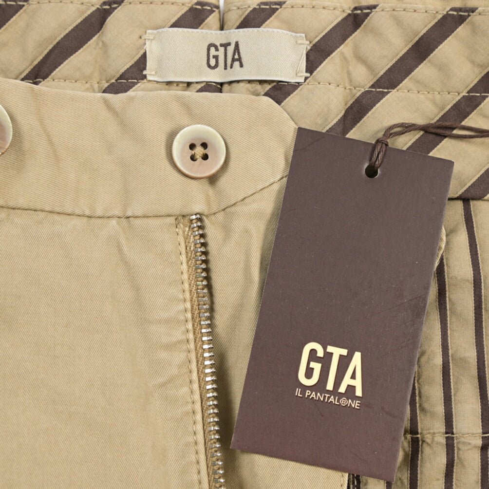 GTA “800K” ストレッチコットン ノータックチノパンツ / EXTRASLIM FIT ベージュ 46 | GUARDAROBA MILANO OFFICIAL STORE