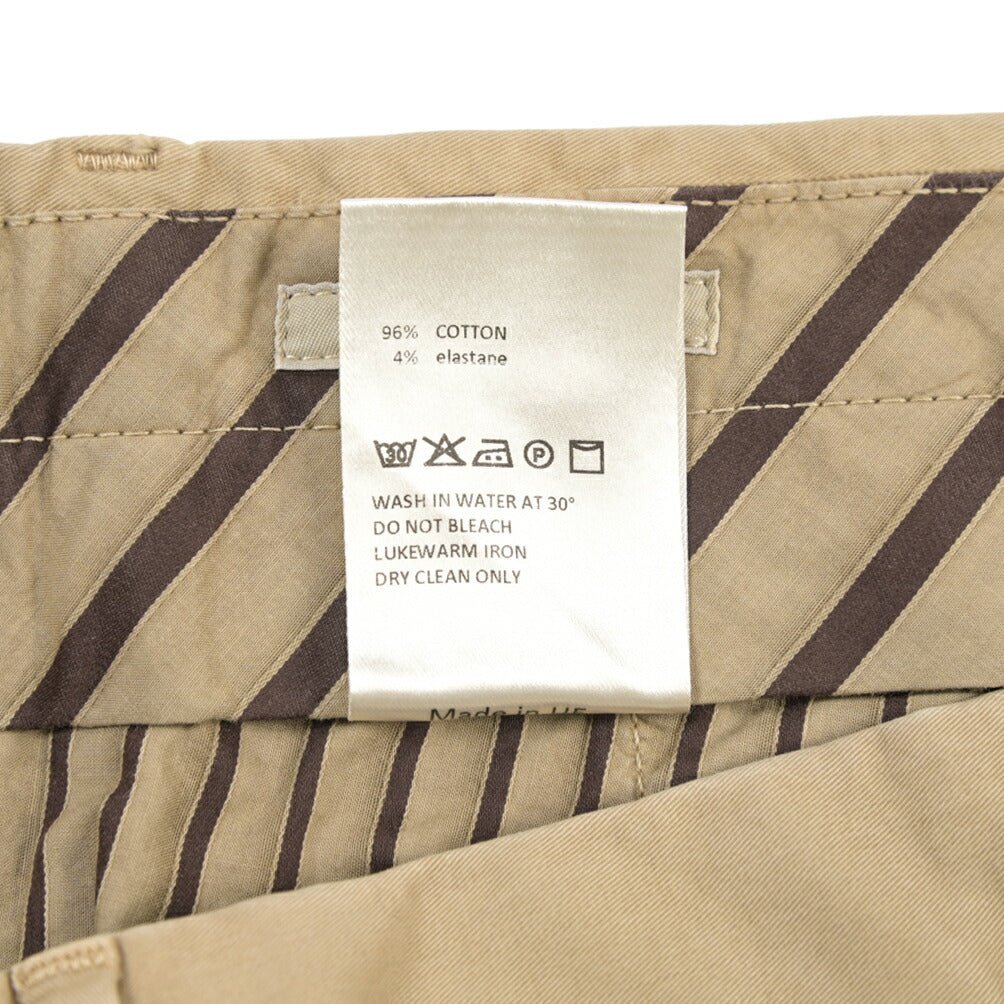 GTA “800K” ストレッチコットン ノータックチノパンツ / EXTRASLIM FIT ベージュ 46 | GUARDAROBA MILANO OFFICIAL STORE
