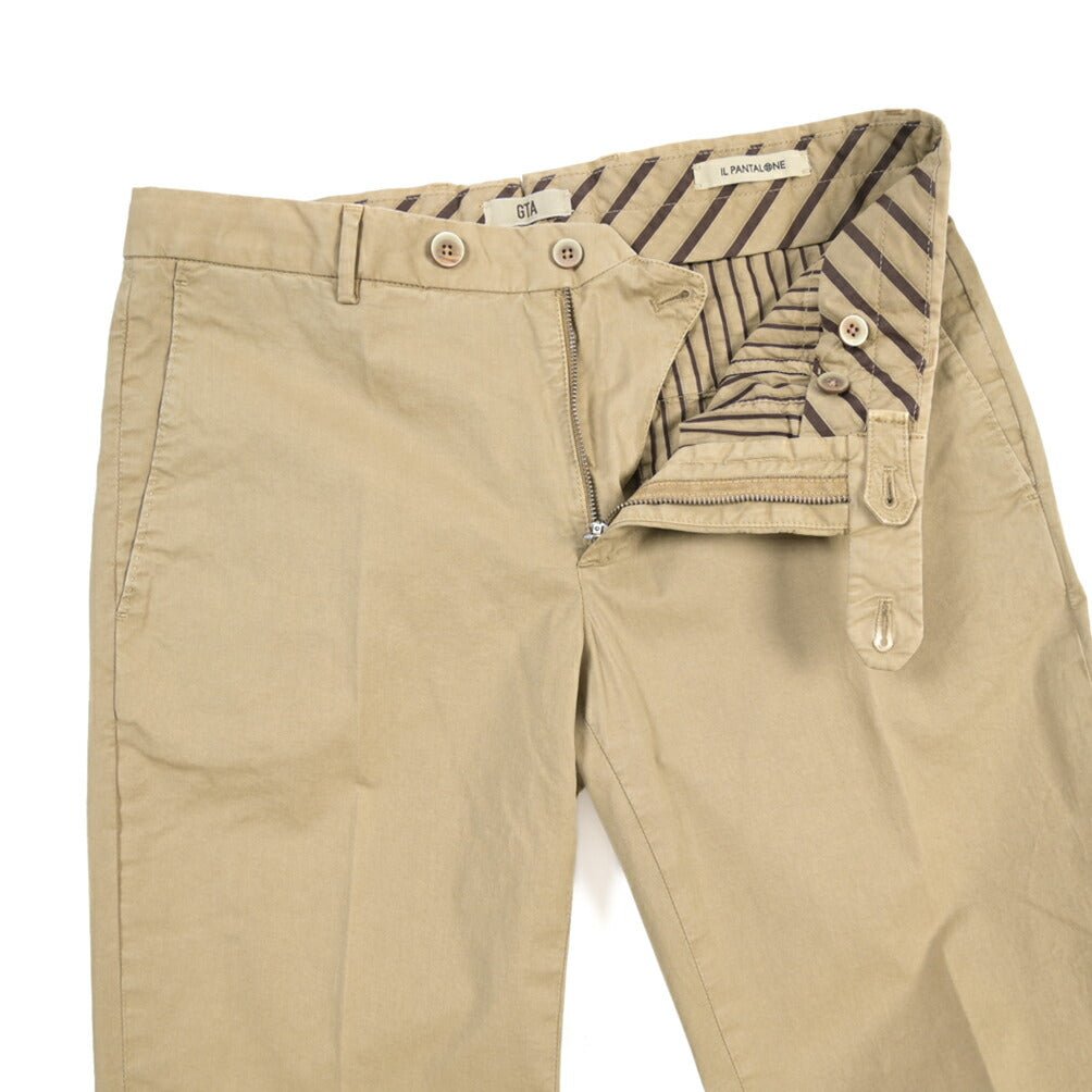 GTA “800K” ストレッチコットン ノータックチノパンツ / EXTRASLIM FIT ベージュ 46 | GUARDAROBA MILANO OFFICIAL STORE