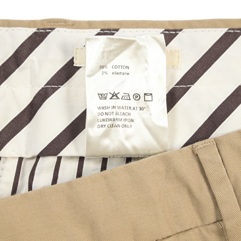 GTA “800K” ストレッチコットン ノータックチノパンツ / EXTRASLIM FIT ベージュ 44 | GUARDAROBA MILANO OFFICIAL STORE