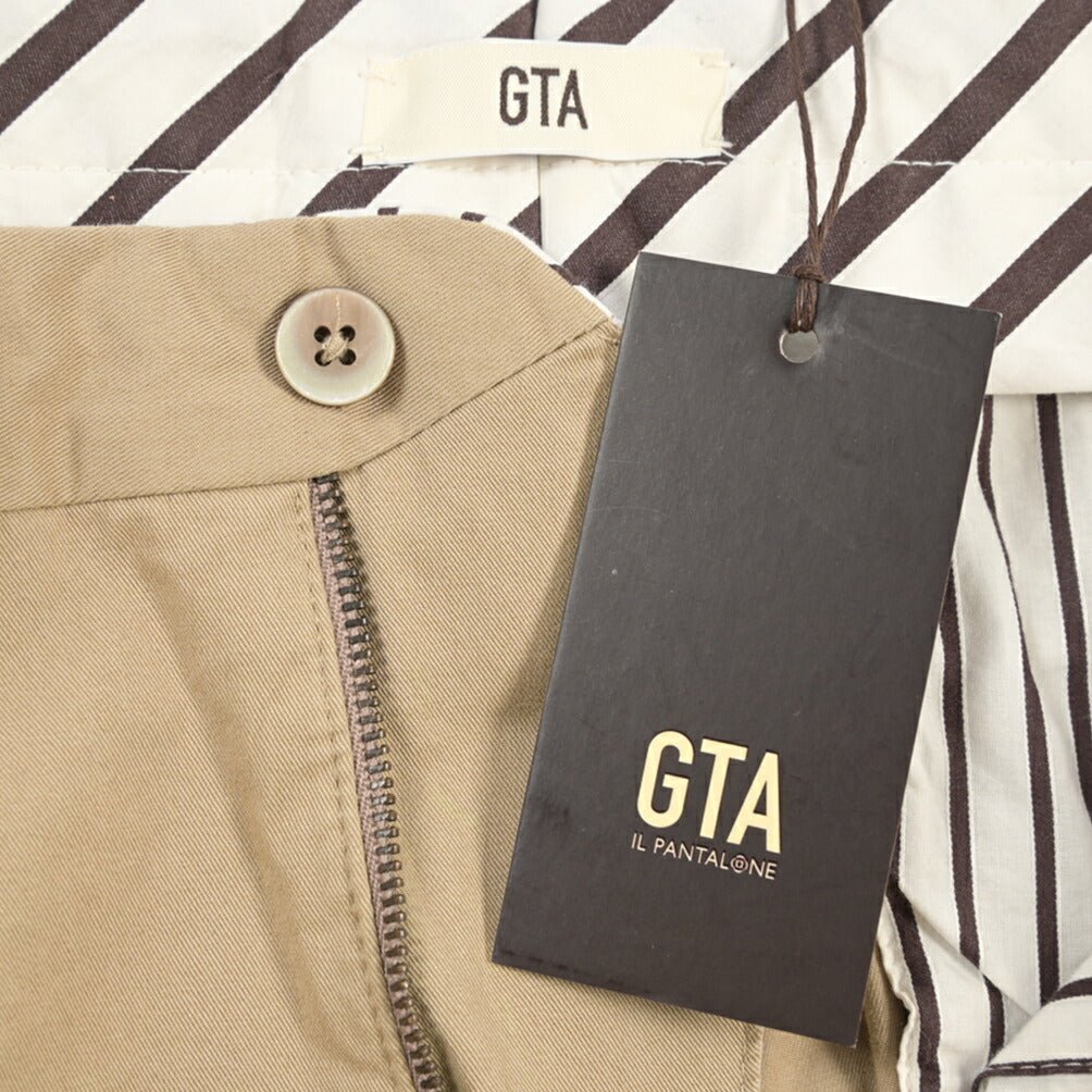 GTA “800K” ストレッチコットン ノータックチノパンツ / EXTRASLIM FIT ベージュ 44 | GUARDAROBA MILANO OFFICIAL STORE