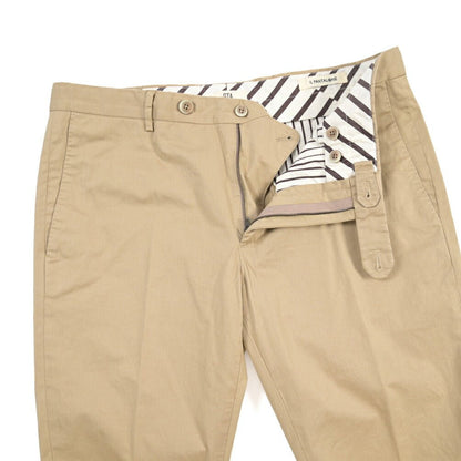 GTA “800K” ストレッチコットン ノータックチノパンツ / EXTRASLIM FIT ベージュ 44 | GUARDAROBA MILANO OFFICIAL STORE
