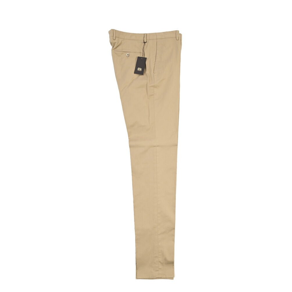 GTA “800K” ストレッチコットン ノータックチノパンツ / EXTRASLIM FIT ベージュ 44 | GUARDAROBA MILANO OFFICIAL STORE