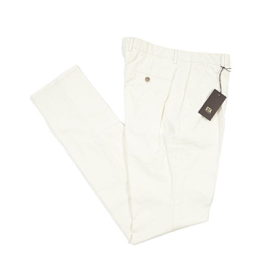 GTA “800KP” ストレッチコットン ワンタックパンツ / EXTRASLIM / メンズ ホワイト 46 | GUARDAROBA MILANO OFFICIAL STORE