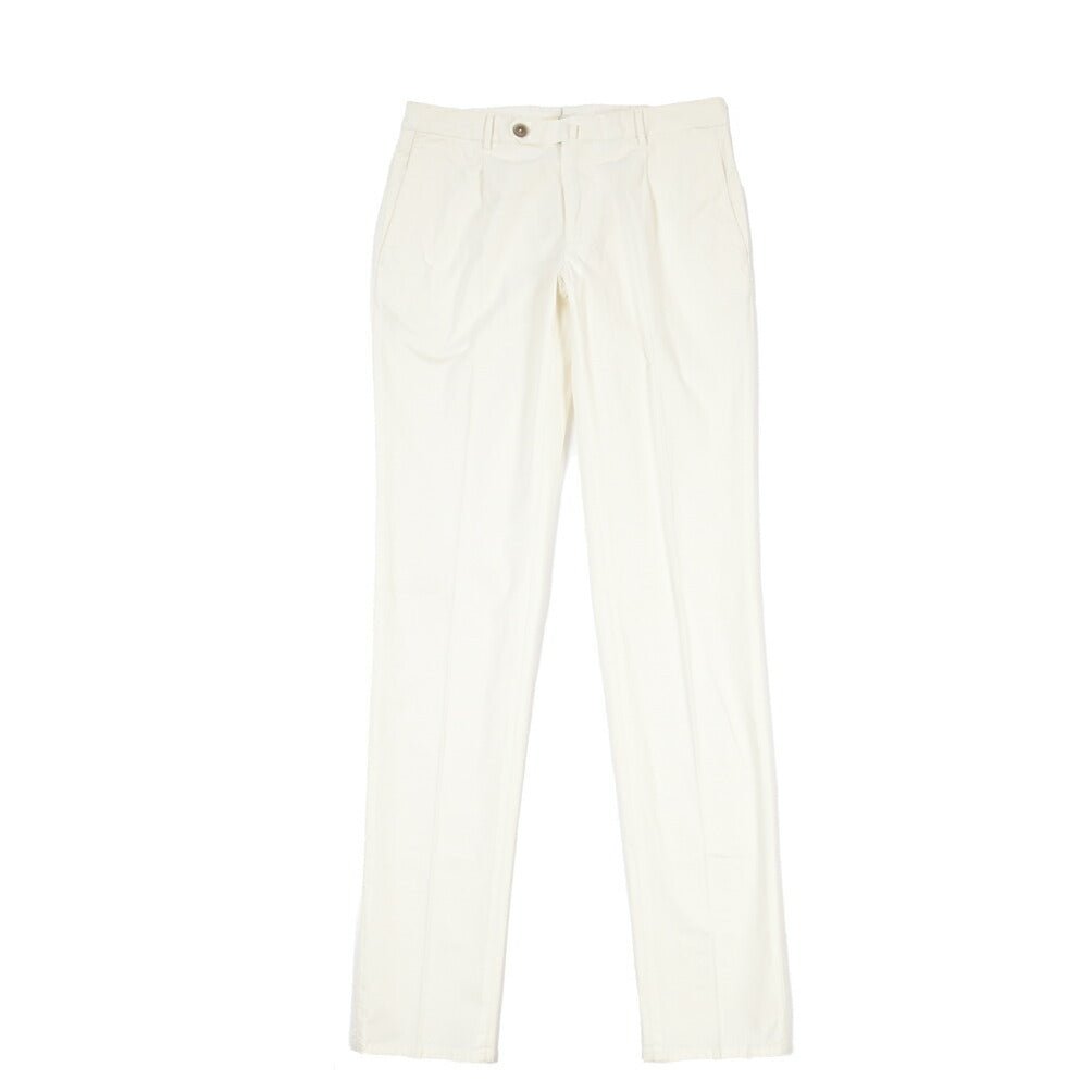 GTA “800KP” ストレッチコットン ワンタックパンツ / EXTRASLIM / メンズ ホワイト 46 | GUARDAROBA MILANO OFFICIAL STORE
