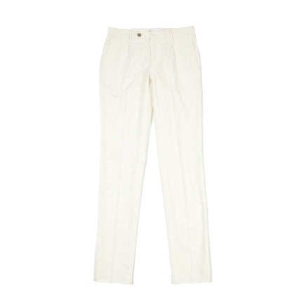 GTA “800KP” ストレッチコットン ワンタックパンツ / EXTRASLIM / メンズ ホワイト 46 | GUARDAROBA MILANO OFFICIAL STORE