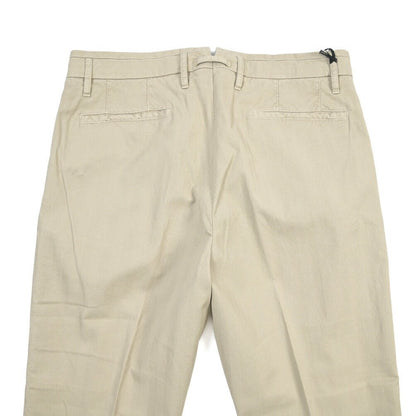GTA “ALESSANDRO” ストレッチコットン ワンタックヘリンボーンパンツ / COMFORT / メンズ ベージュ 48 | GUARDAROBA MILANO OFFICIAL STORE