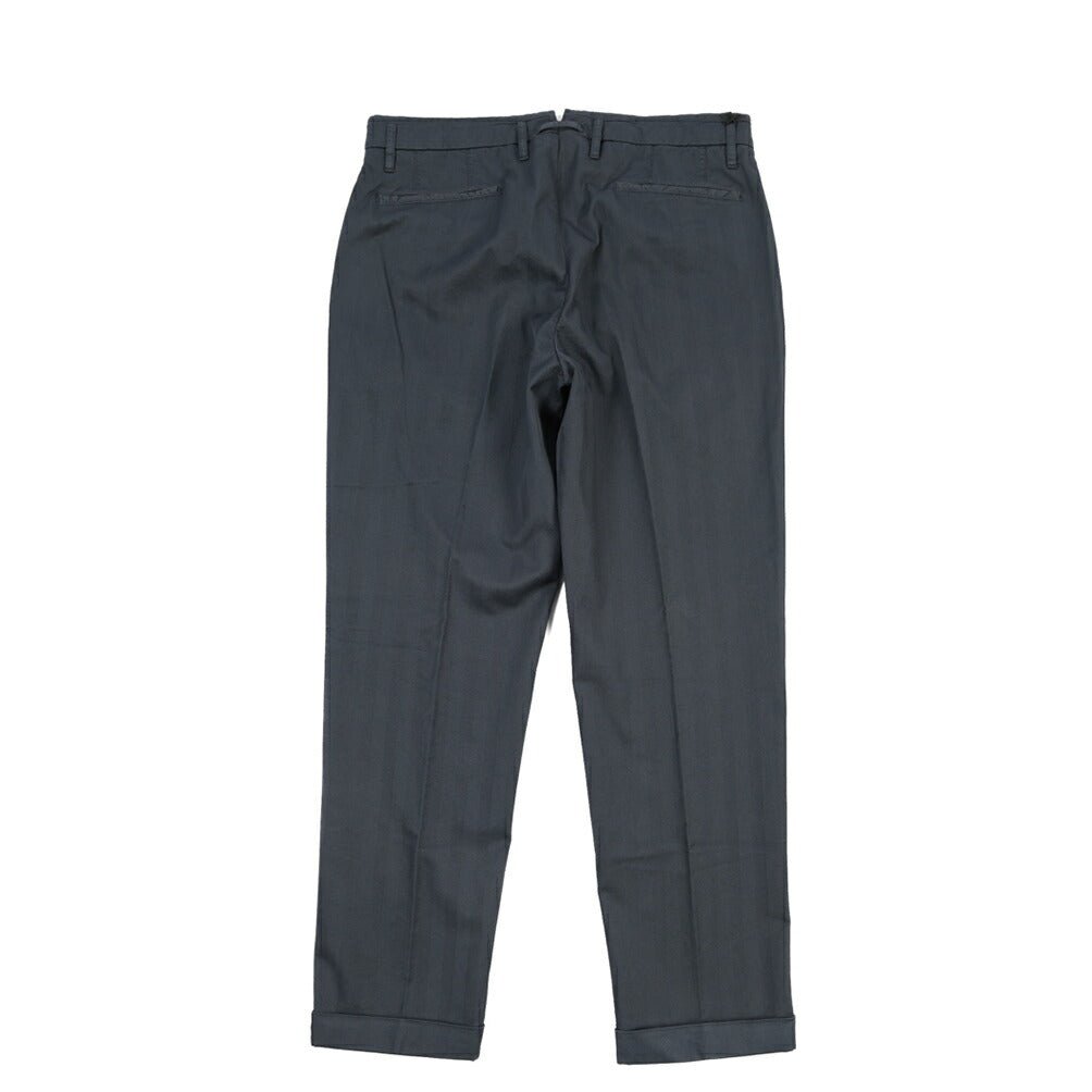 GTA “ALESSANDRO” ストレッチコットン ワンタックヘリンボーンパンツ / COMFORT / メンズ ダークネイビー 46 | GUARDAROBA MILANO OFFICIAL STORE
