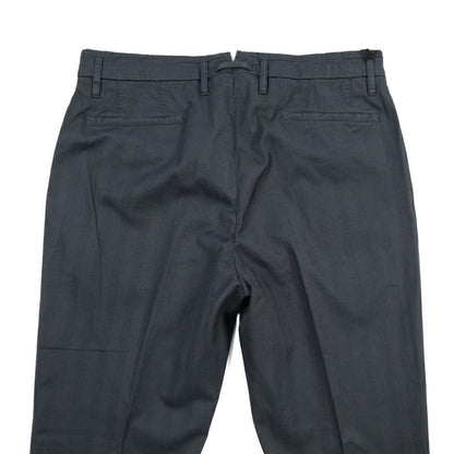 GTA “ALESSANDRO” ストレッチコットン ワンタックヘリンボーンパンツ / COMFORT / メンズ ダークネイビー 46 | GUARDAROBA MILANO OFFICIAL STORE