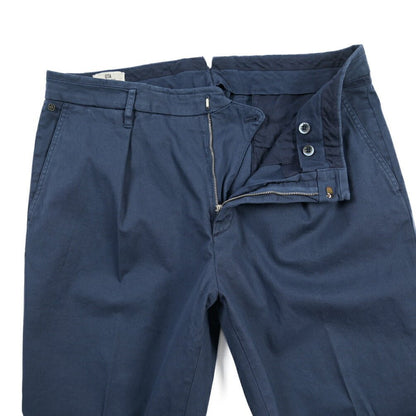 GTA “ALESSANDRO” ストレッチコットン ワンタックパンツ / COMFORT FIT ネイビー 50 | GUARDAROBA MILANO OFFICIAL STORE
