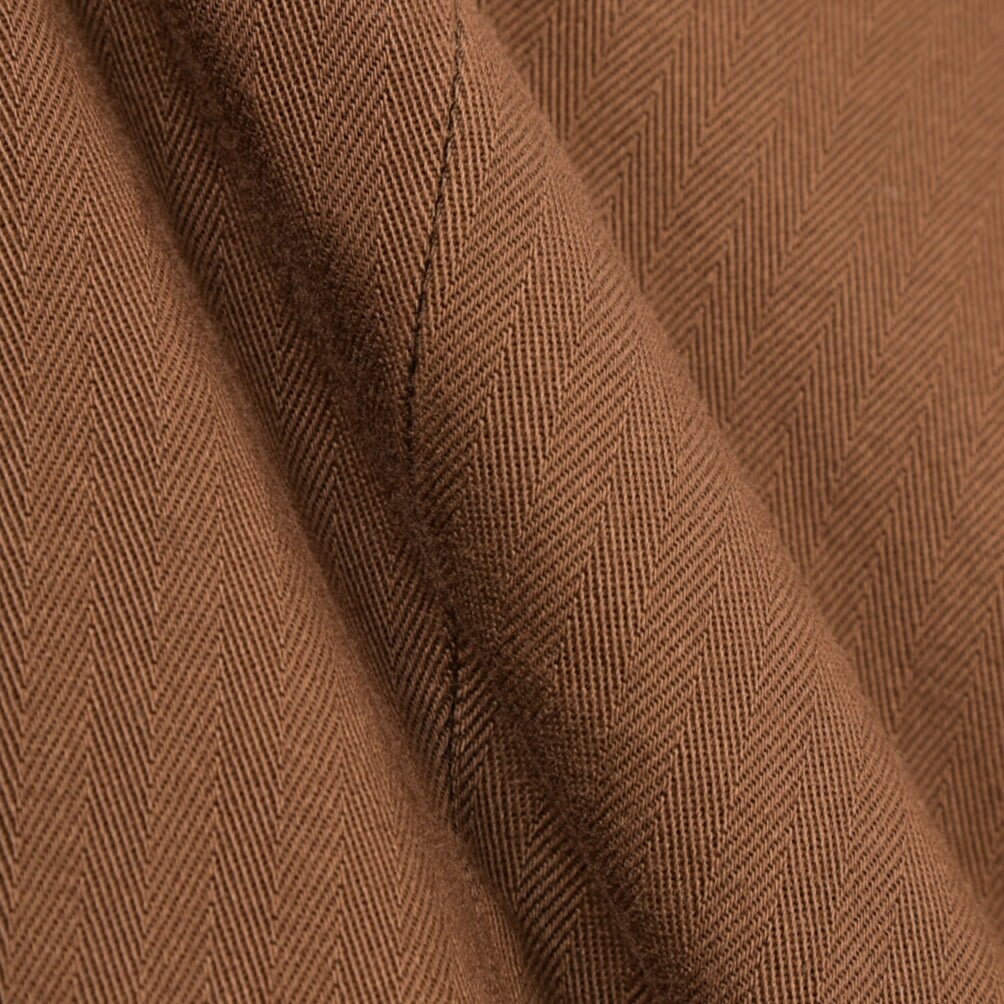 GTA “BYRON” ストレッチコットン ワンタックヘリンボーンパンツ / SLIM / メンズ ブラウン 48 | GUARDAROBA MILANO OFFICIAL STORE