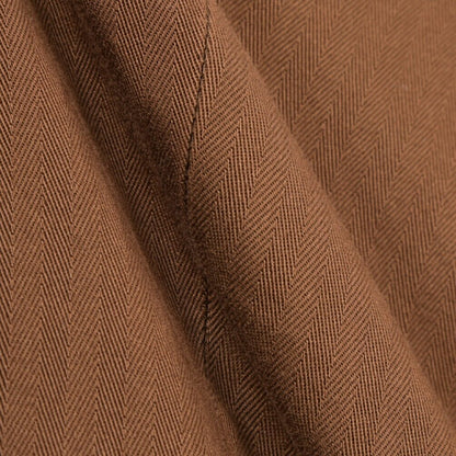 GTA “BYRON” ストレッチコットン ワンタックヘリンボーンパンツ / SLIM / メンズ ブラウン 48 | GUARDAROBA MILANO OFFICIAL STORE