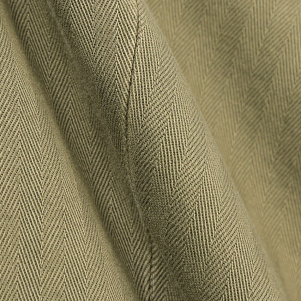 GTA “BYRON” ストレッチコットン ワンタックヘリンボーンパンツ / SLIM / メンズ カーキグリーン 48 | GUARDAROBA MILANO OFFICIAL STORE