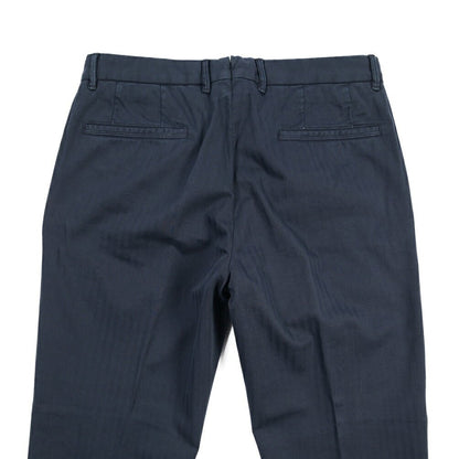 GTA “BYRON” ストレッチコットン ワンタックヘリンボーンパンツ / SLIM / メンズ ネイビー 48 | GUARDAROBA MILANO OFFICIAL STORE