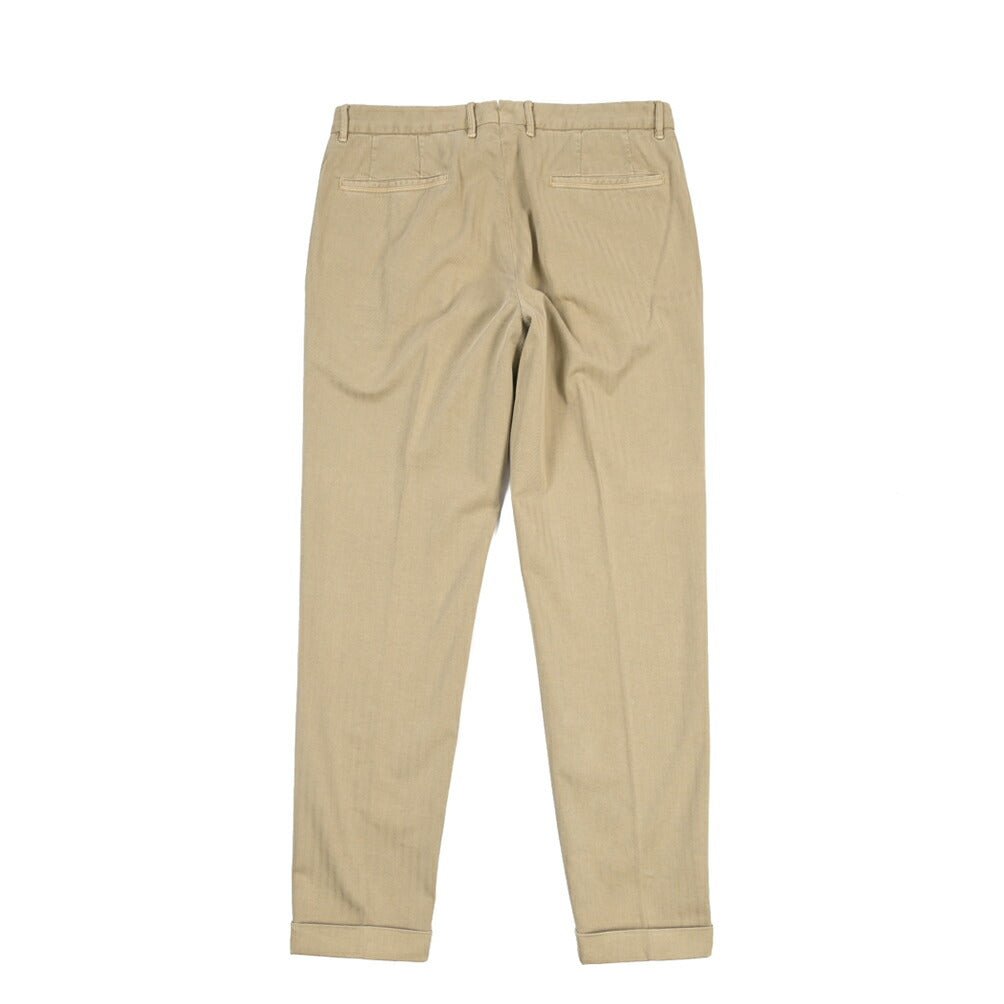 GTA “BYRON” ストレッチコットン ワンタックグルカパンツ / SLIM / メンズ ベージュ 48 | GUARDAROBA MILANO OFFICIAL STORE