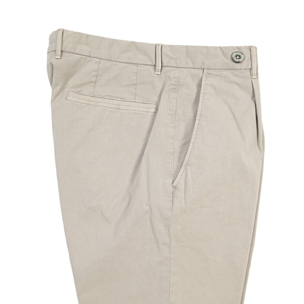 GTA “BYRON” SLIM FIT ストレッチコットン ワンタックパンツ / SLIM FIT グレー 46 | GUARDAROBA MILANO OFFICIAL STORE