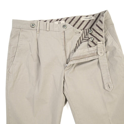 GTA “BYRON” SLIM FIT ストレッチコットン ワンタックパンツ / SLIM FIT グレー 46 | GUARDAROBA MILANO OFFICIAL STORE