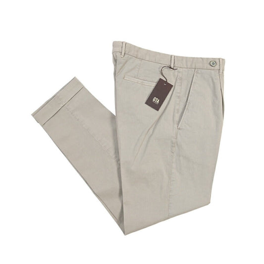 GTA “BYRON” SLIM FIT ストレッチコットン ワンタックパンツ / SLIM FIT グレー 48 | GUARDAROBA MILANO OFFICIAL STORE