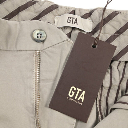 GTA “BYRON” SLIM FIT ストレッチコットン ワンタックパンツ / SLIM FIT グレー 48 | GUARDAROBA MILANO OFFICIAL STORE