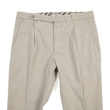 GTA “BYRON” SLIM FIT ストレッチコットン ワンタックパンツ / SLIM FIT グレー 48 | GUARDAROBA MILANO OFFICIAL STORE