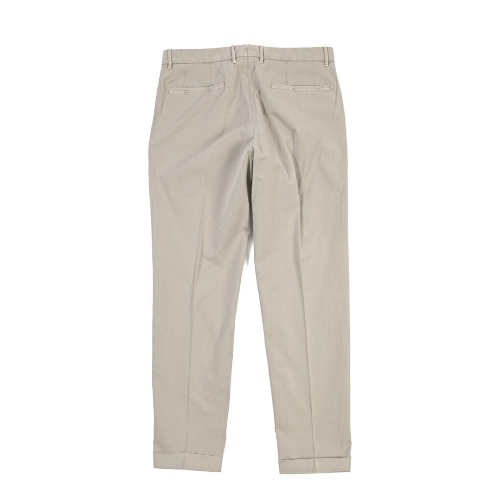 GTA “BYRON” SLIM FIT ストレッチコットン ワンタックパンツ / SLIM FIT グレー 48 | GUARDAROBA MILANO OFFICIAL STORE