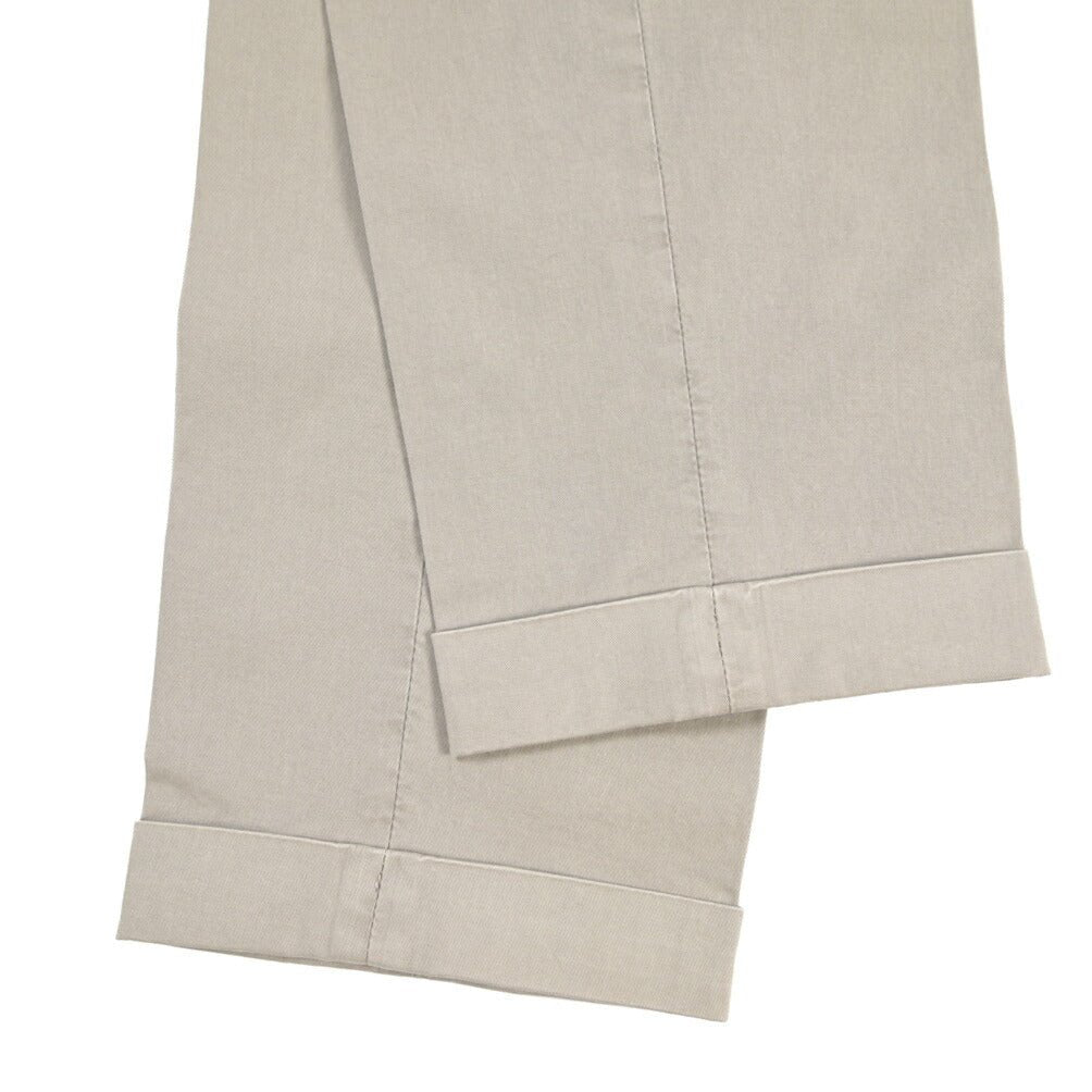 GTA “BYRON” SLIM FIT ストレッチコットン ワンタックパンツ / SLIM FIT グレー 48 | GUARDAROBA MILANO OFFICIAL STORE