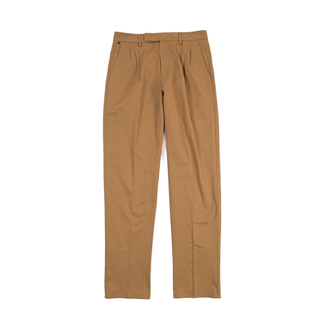 GTA “DANTE” ストレッチコットン ツータックチノパンツ / COMFORT FIT ブラウン 46 | GUARDAROBA MILANO OFFICIAL STORE