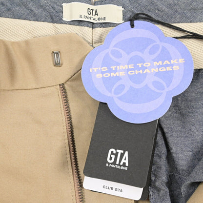 GTA “DANTE” ストレッチコットン ツータックチノパンツ / COMFORT FIT ベージュ 46 | GUARDAROBA MILANO OFFICIAL STORE