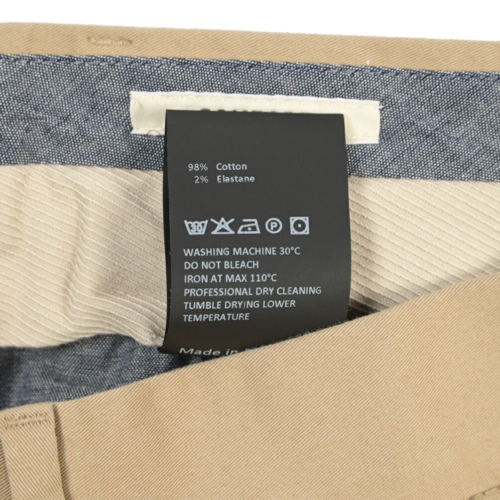 GTA “DANTE” ストレッチコットン ツータックチノパンツ / COMFORT FIT ベージュ 46 | GUARDAROBA MILANO OFFICIAL STORE