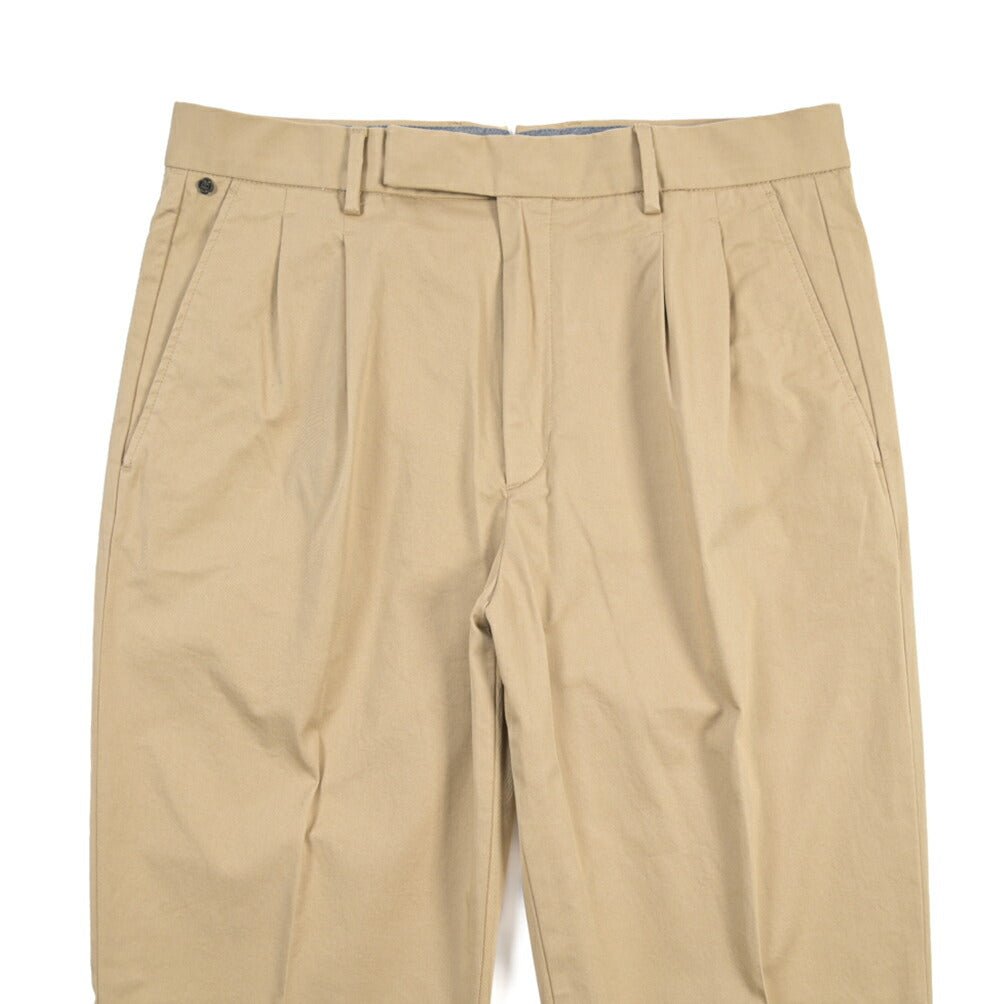 GTA “DANTE” ストレッチコットン ツータックチノパンツ / COMFORT FIT ベージュ 46 | GUARDAROBA MILANO OFFICIAL STORE