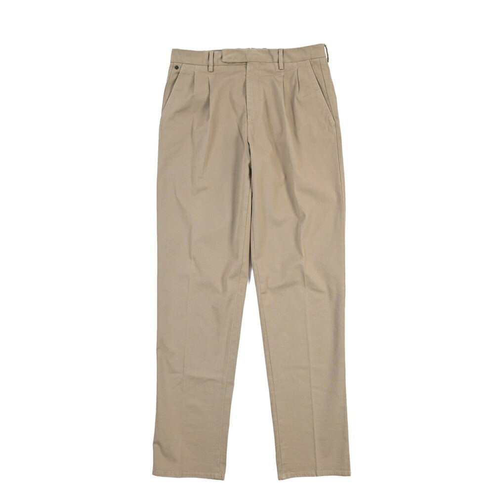GTA “DANTE” ストレッチコットン ツータックチノパンツ / COMFORT FIT グレージュ 48 | GUARDAROBA MILANO OFFICIAL STORE
