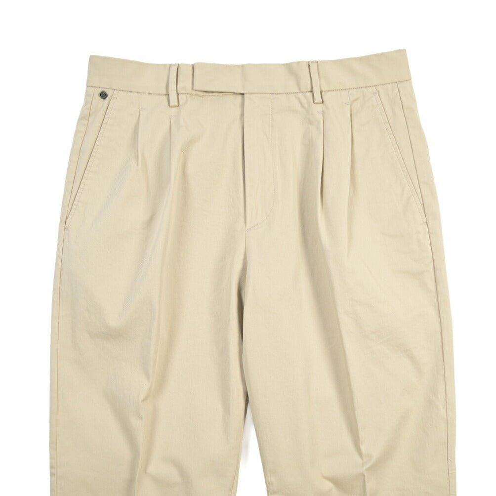 GTA “DANTE” ストレッチコットン ツータックチノパンツ / COMFORT FIT ベージュ 46 | GUARDAROBA MILANO OFFICIAL STORE